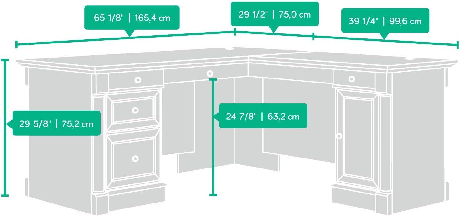Sauder Palladia Engineered Wood L-Shaped Computer Desk in Wind Oak