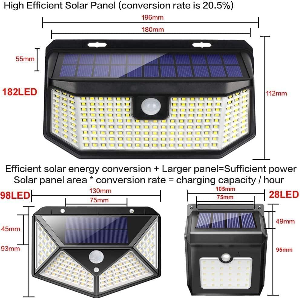 Aootek Solar Outdoor Motion Sensor Lights 2500Lm Solar Panel to 15.3 in2 and 3 Modes(Security/Permanent On All Night/Smart Brightness Control) with IP65 Waterproof with Wide Angle(4pack)