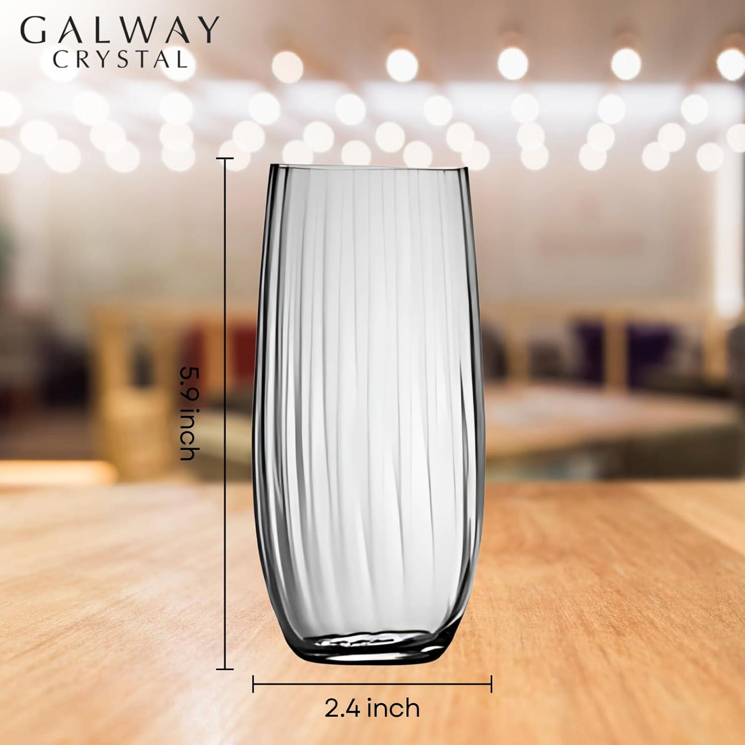 Galway Crystal Erne 14oz. Crystal Highball Glass Set