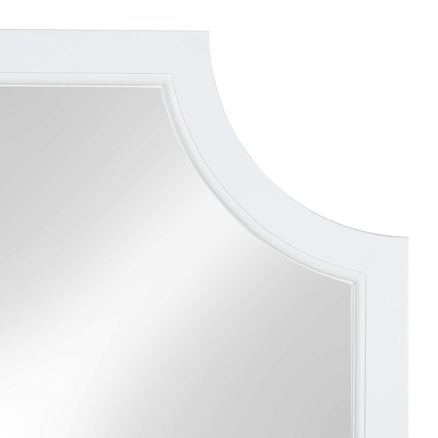 24" x 36" Hogan Framed Scallop Wall Mirror White - Kate and Laurel