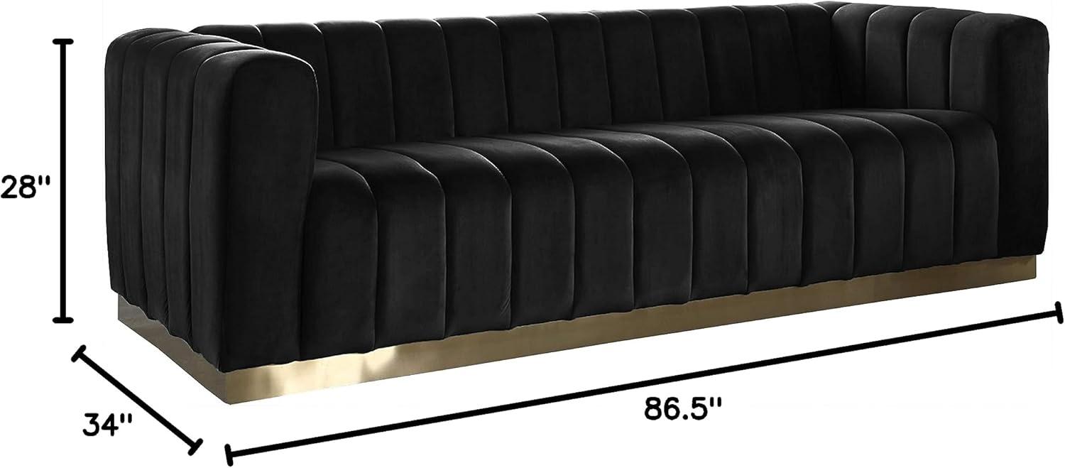 Meridian Furniture Marlon Black Velvet Sofa