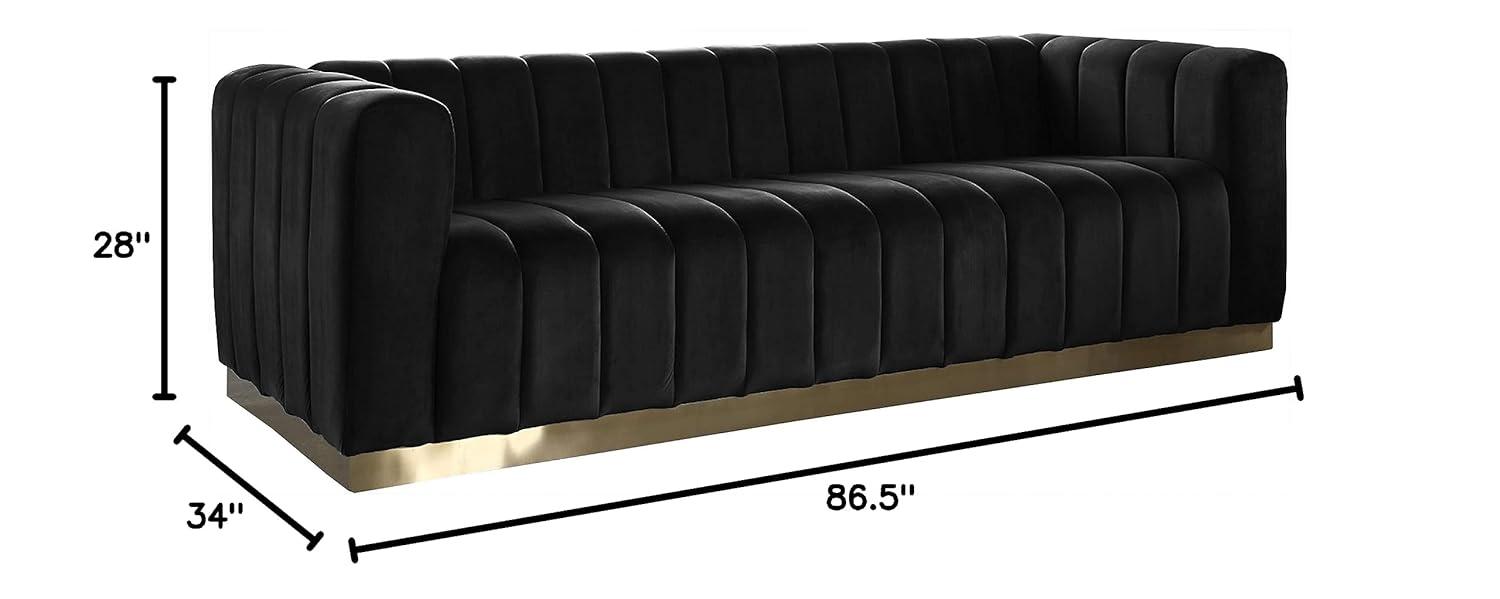 Meridian Furniture Marlon Black Velvet Sofa