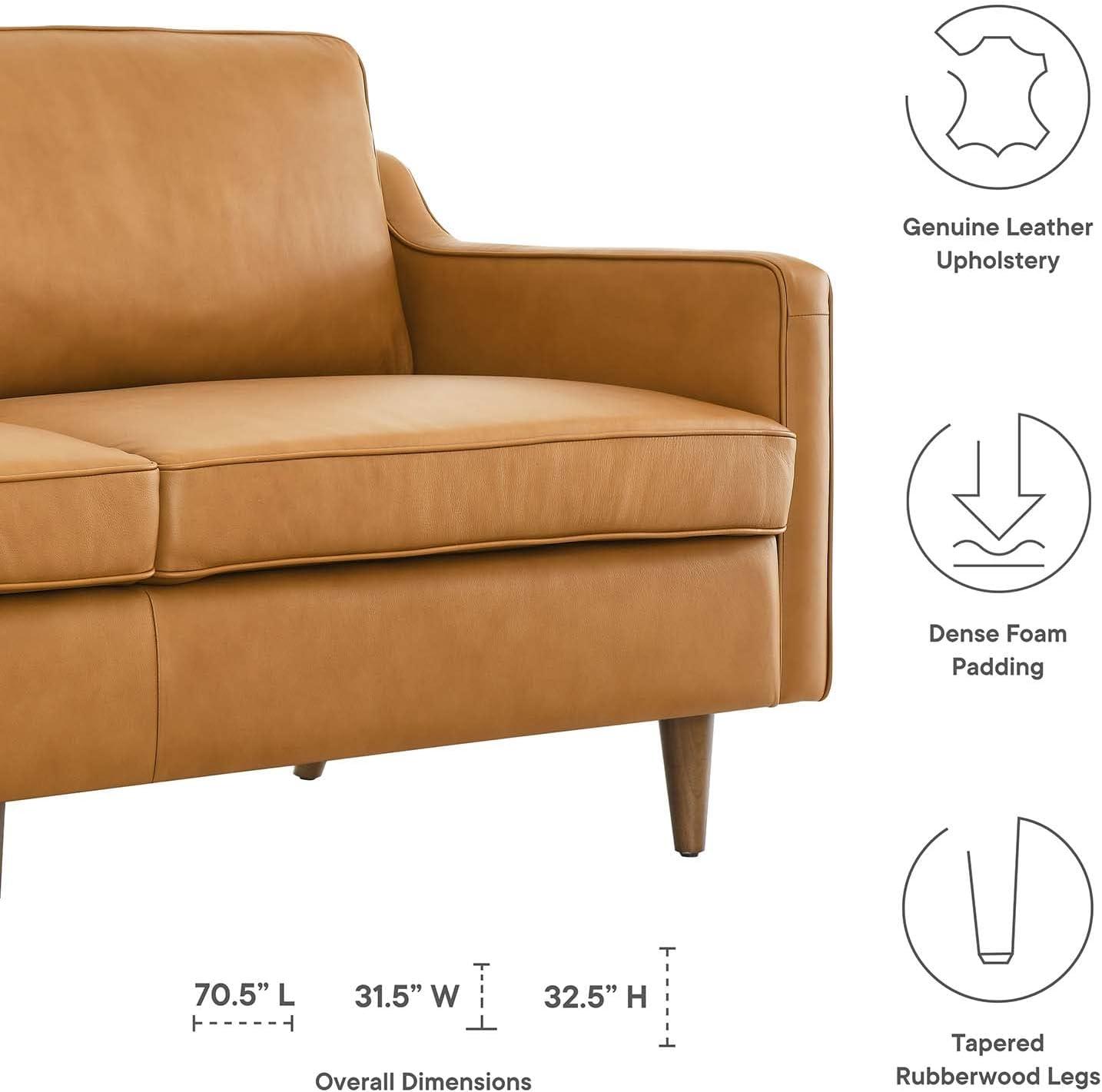 Impart Genuine Leather Sofa Tan