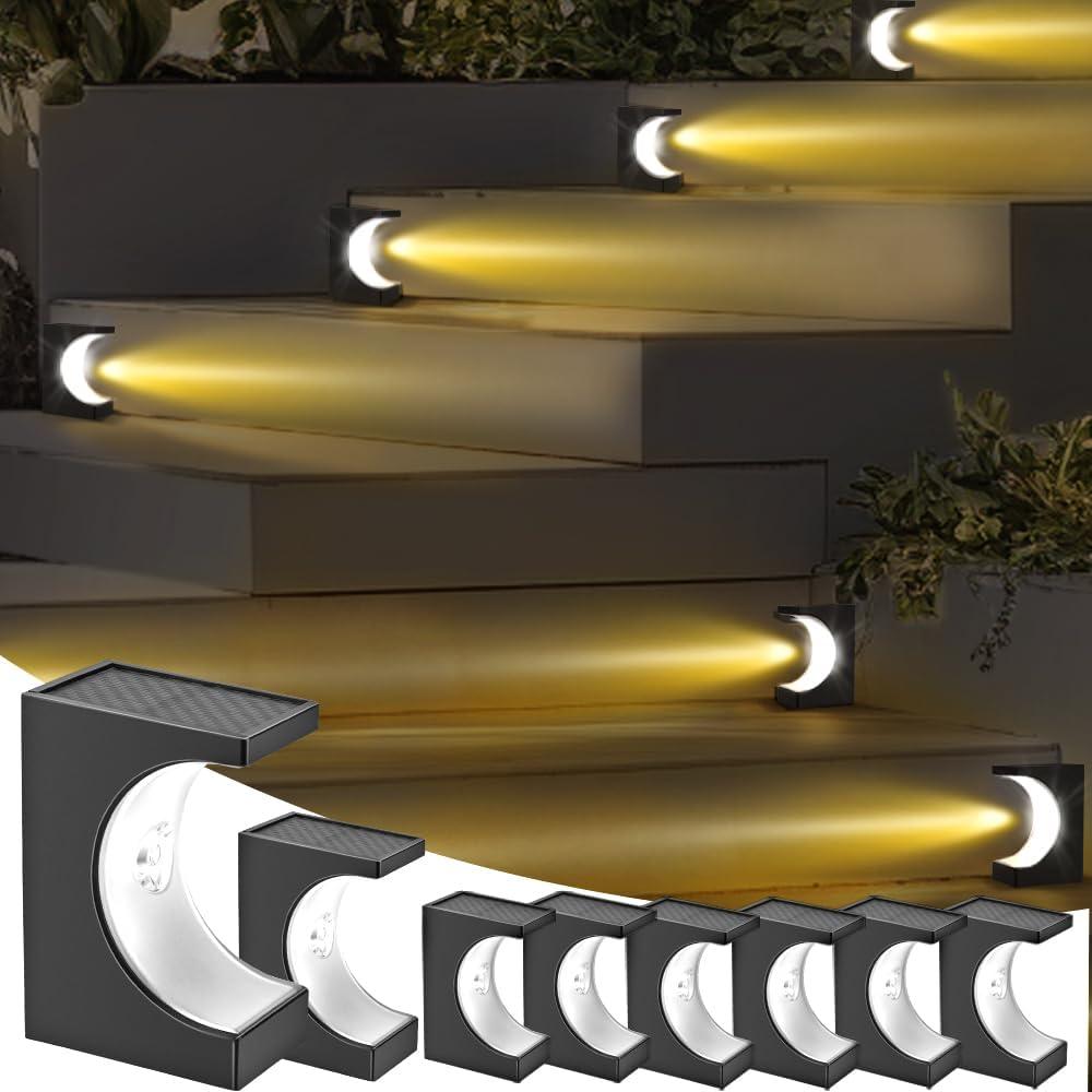 Solar Stair Lights Outdoor 8 Pack