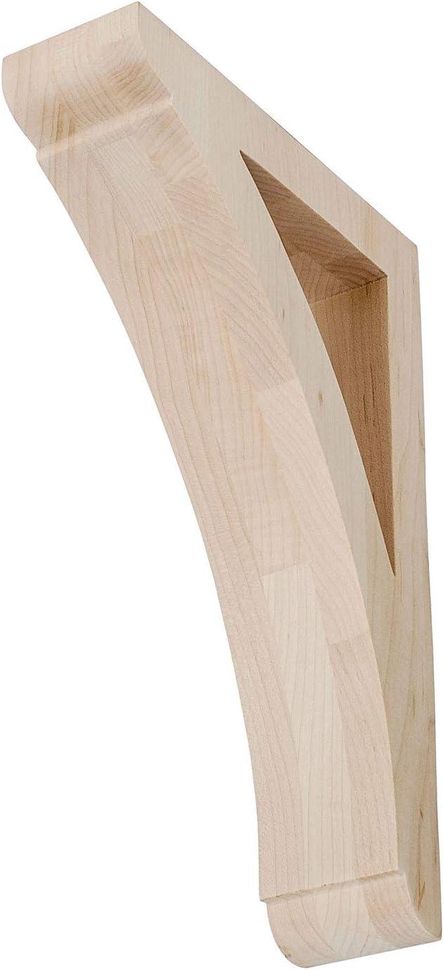 12 in x 2-1/2 in x 8 in Unfinished Medium Solid Traditional Plain Wood Bracket Corbel