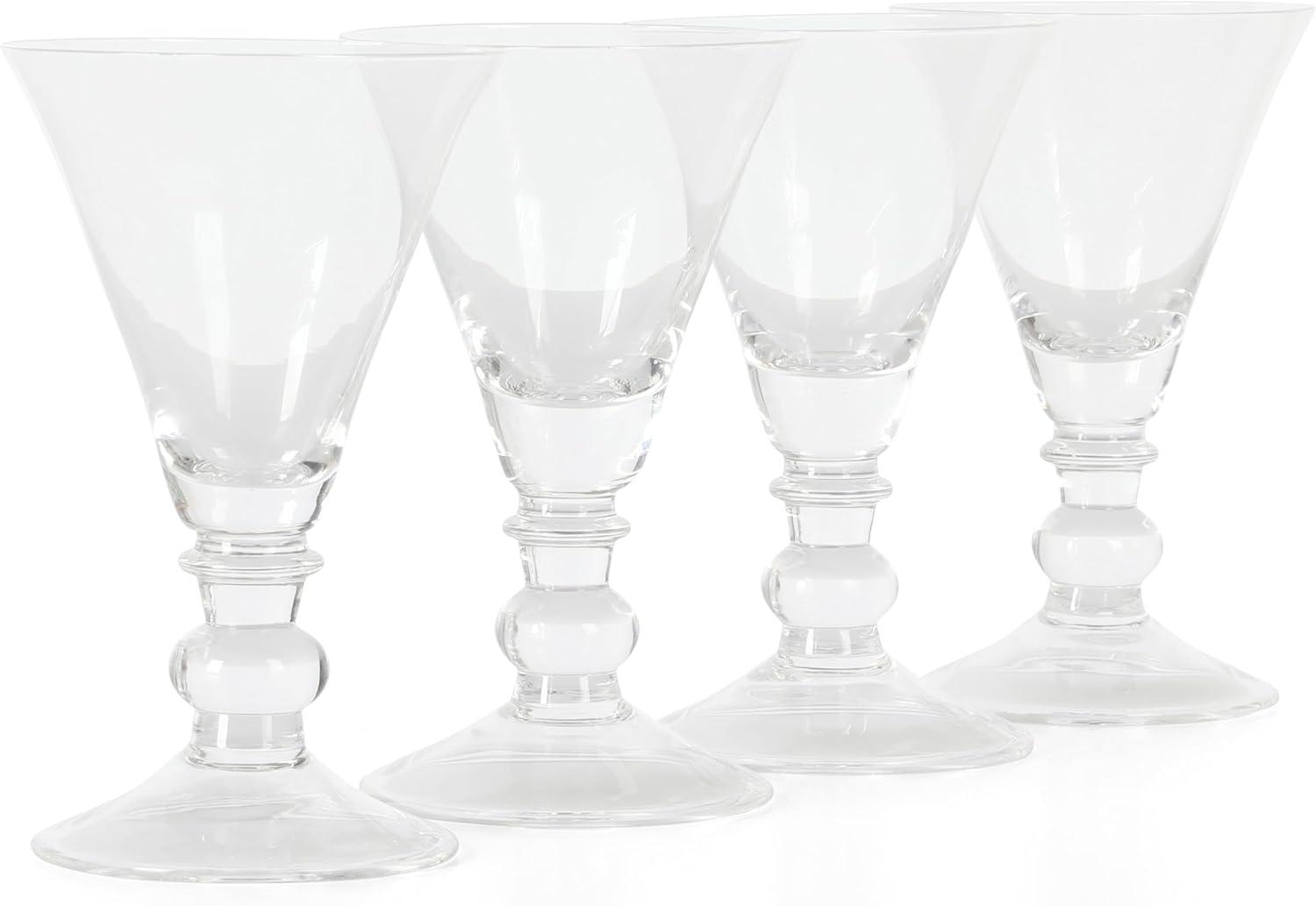 Martha Stewart Crispa 4 Piece 10 Ounce Handmade Goblet/Wine/Martini Glassware Set