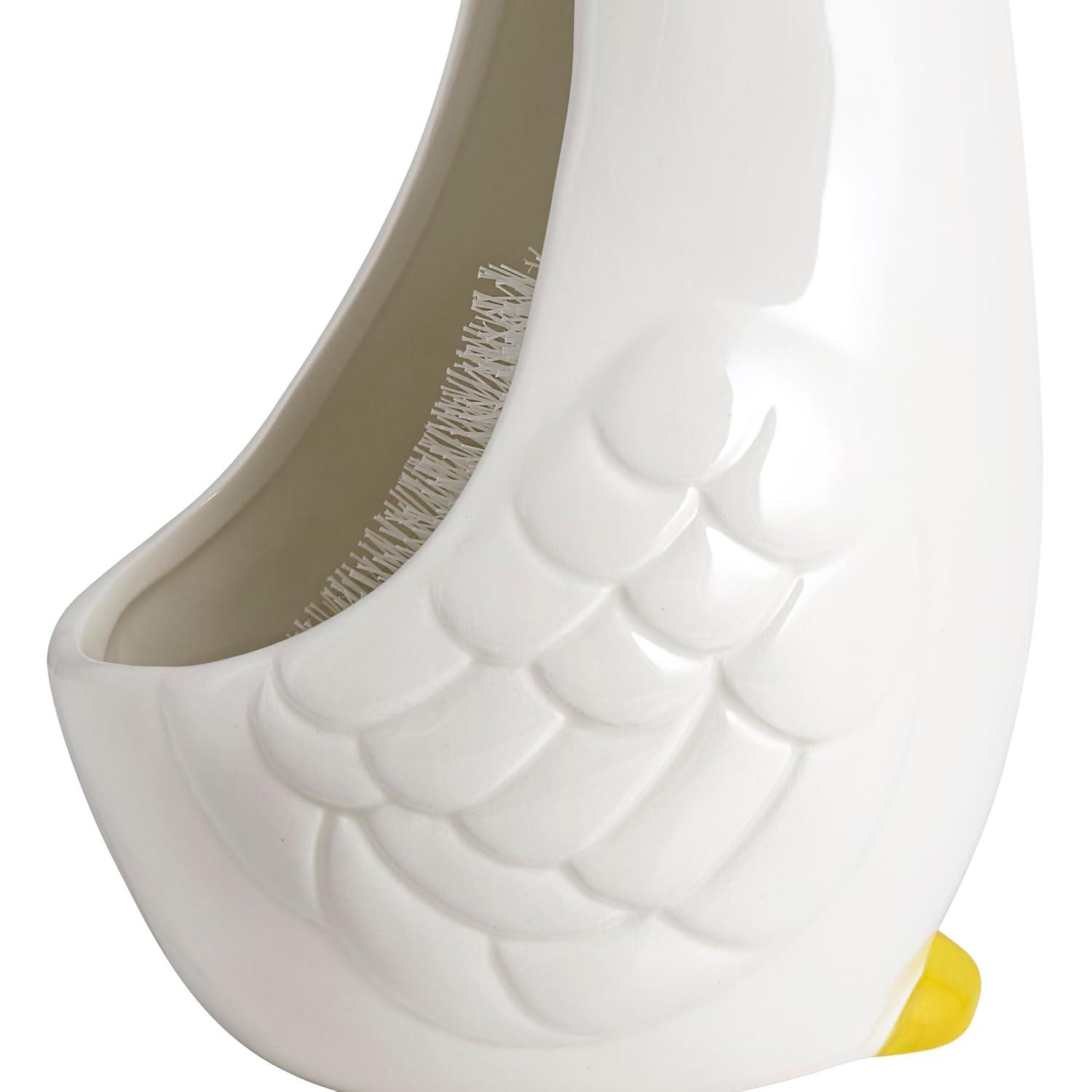 Duck Ceramic Toilet Brush And Holder by Allure Home Creation