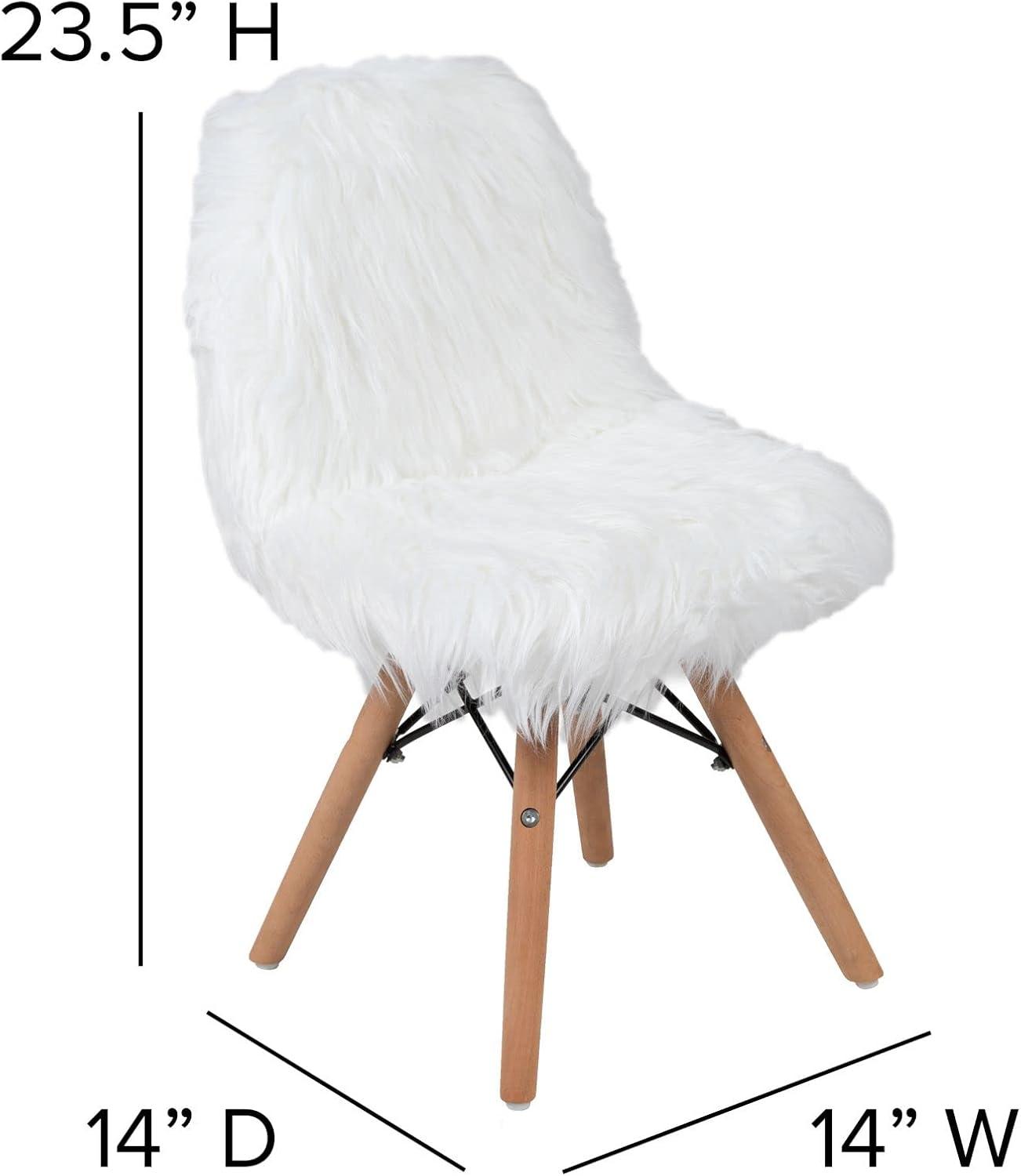 Flash Furniture Shaggy Dog White Accent Chair