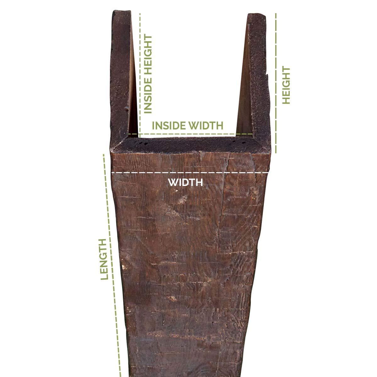 Ekena Millwork Hand Hewn Timberthane Faux Wood 3-Sided Ceiling Beam (U-beam)