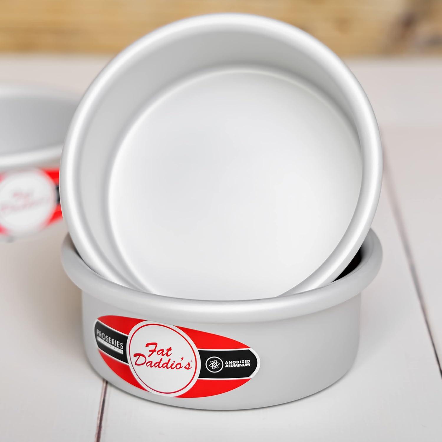 Fat Daddio's PRD-63 Anodized Aluminum Round Cake Pan, 6" x 3", Silver