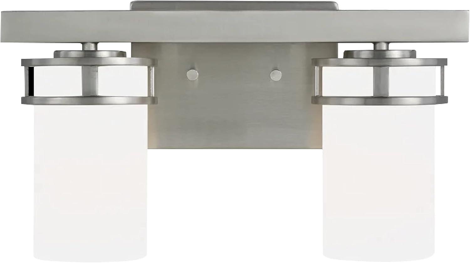 Generation Lighting 2-Light Robie Bath Fixture Wall Lamp Chrome 4421602-05, Bathroom Light Fixture for Home Decor, Vanity Light Fixture Uses A19 Standard or LED Light Bulbs