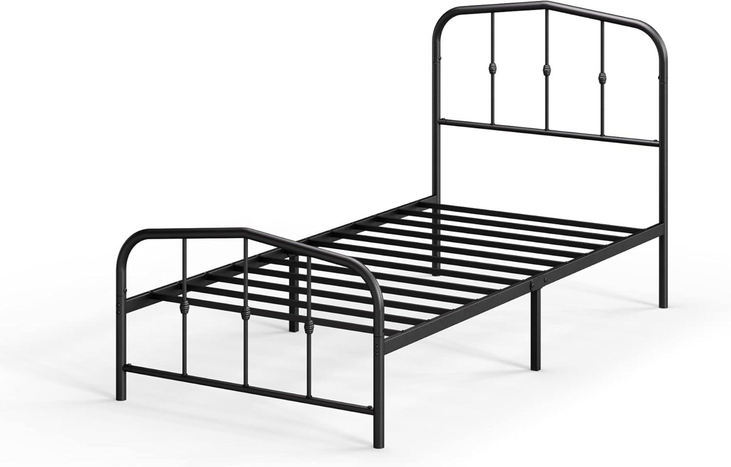 Twin Heidi Metal Platform Bed Frame Black - Zinus: Steel Construction, No Box Spring Needed, 11" Clearance