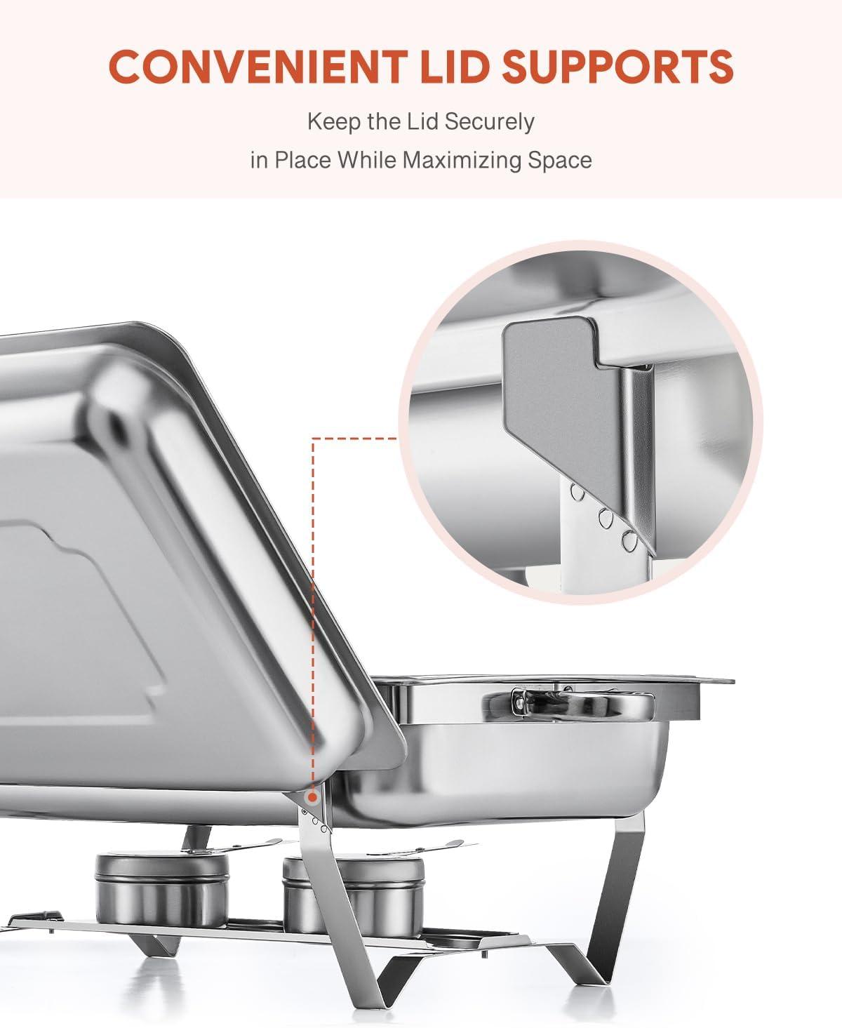 The Party Aisle™ Stainless Steel 5 Quarts Round Chafing Dish (Set of 2)