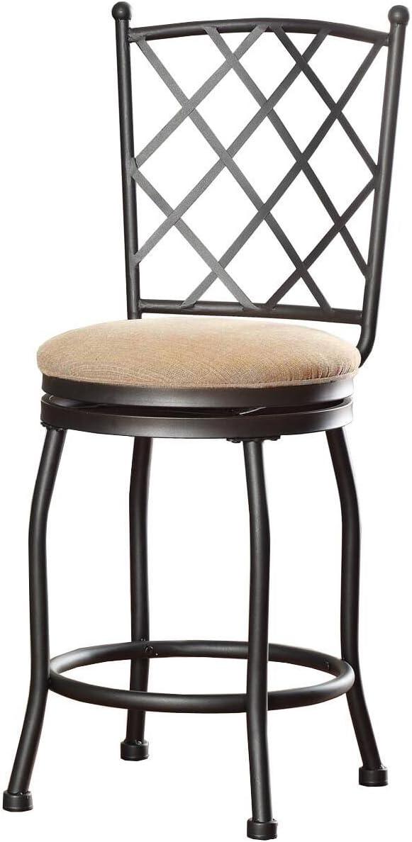 Classic Cream 24" Swivel Metal & Wood Counter Stool