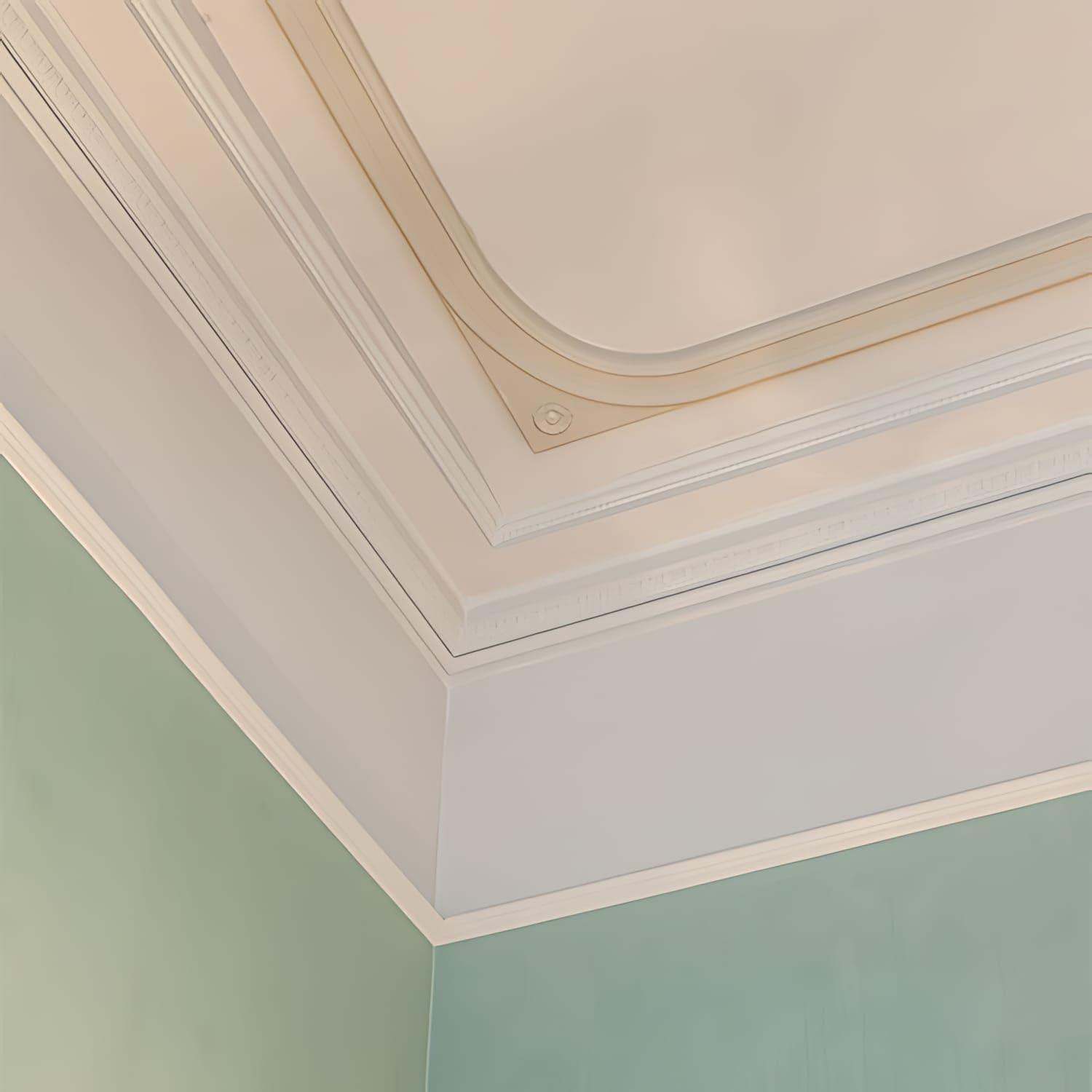 7-5/8 in x 7-5/8 in x 78-3/4 in Egg and Dart, and Beads Primed White Polyurethane Crown Moulding