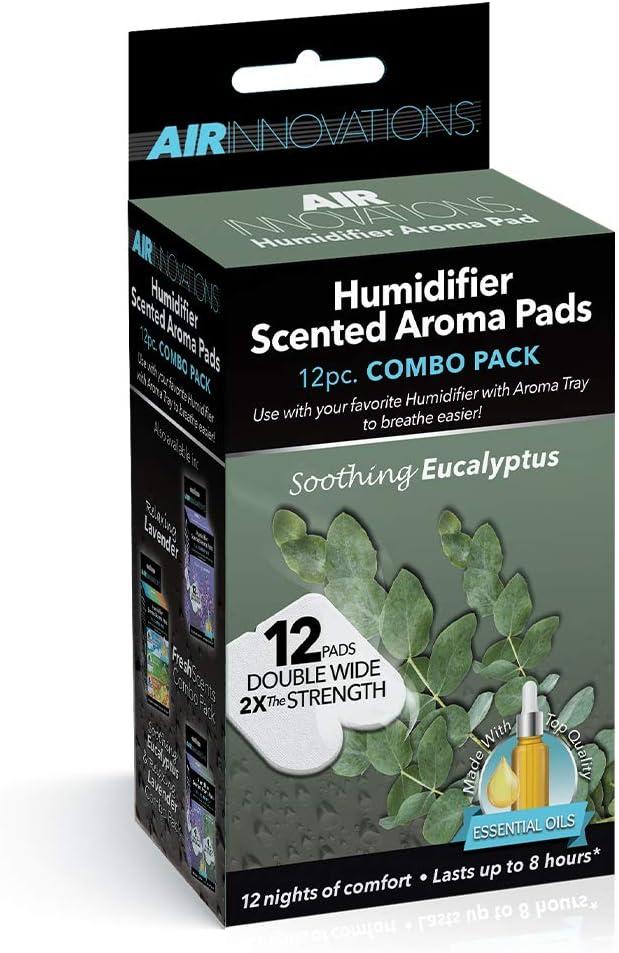 Air Innovations 12 Pack Essential Oil Humidifier Aromatherapy Refill, Eucalyptus