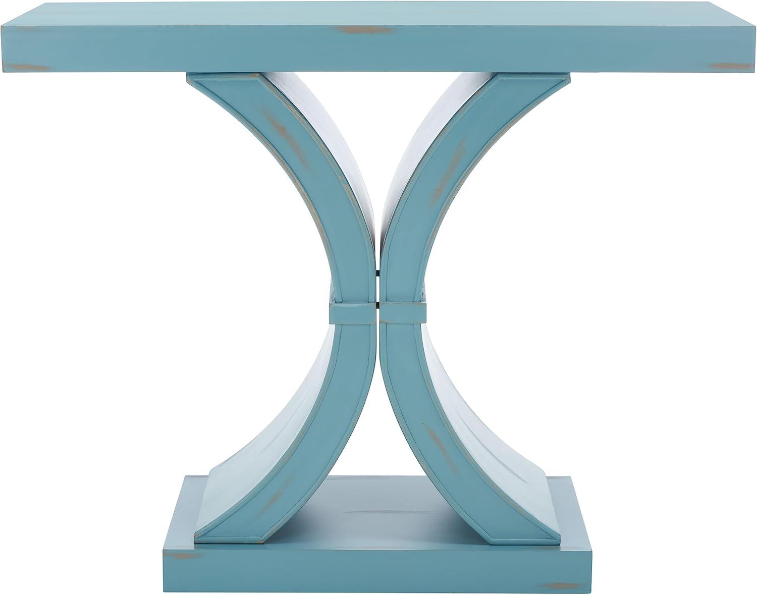 SAFAVIEH Dryden Modern Style Blue Wood Console Table (39.5 in. W x 15.5 in. D x 31.8 in. H)