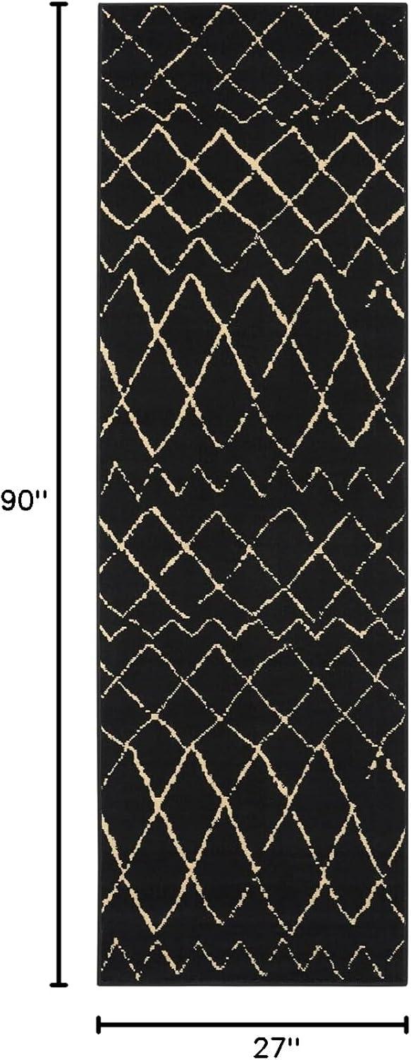 Nourison Grafix Black Area Rug GRF04 5'3"X7'3"