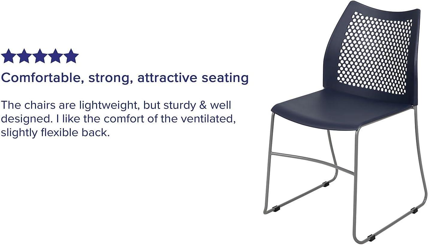 Flash Furniture Antonia 661 lb. Capacity Stack Chair with Air-Vent Back and Powder Coated Sled Base