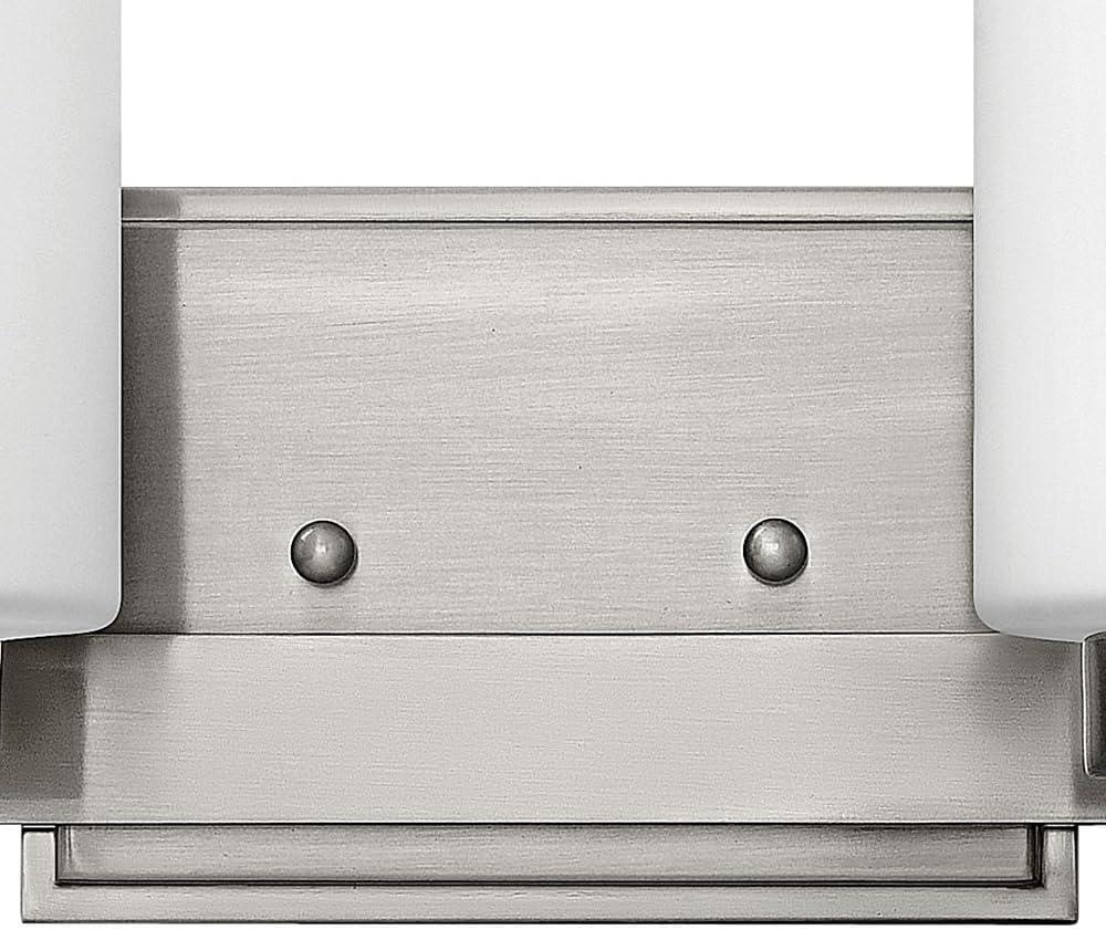 Chrome 2-Light Dimmable Bathroom Vanity Fixture with Opal Glass Shades