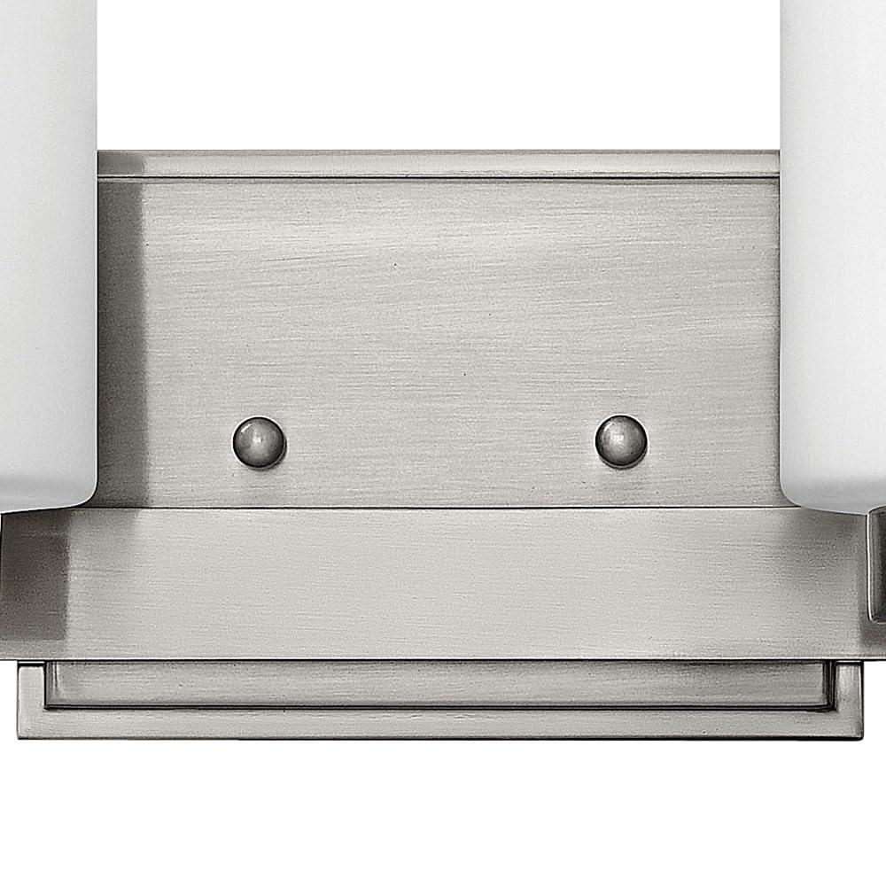 Chrome 2-Light Dimmable Bathroom Vanity Fixture with Opal Glass Shades