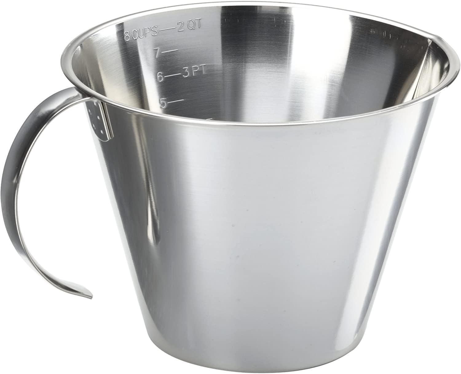 8-Cup Stainless Steel Measuring Cup with Open Handle