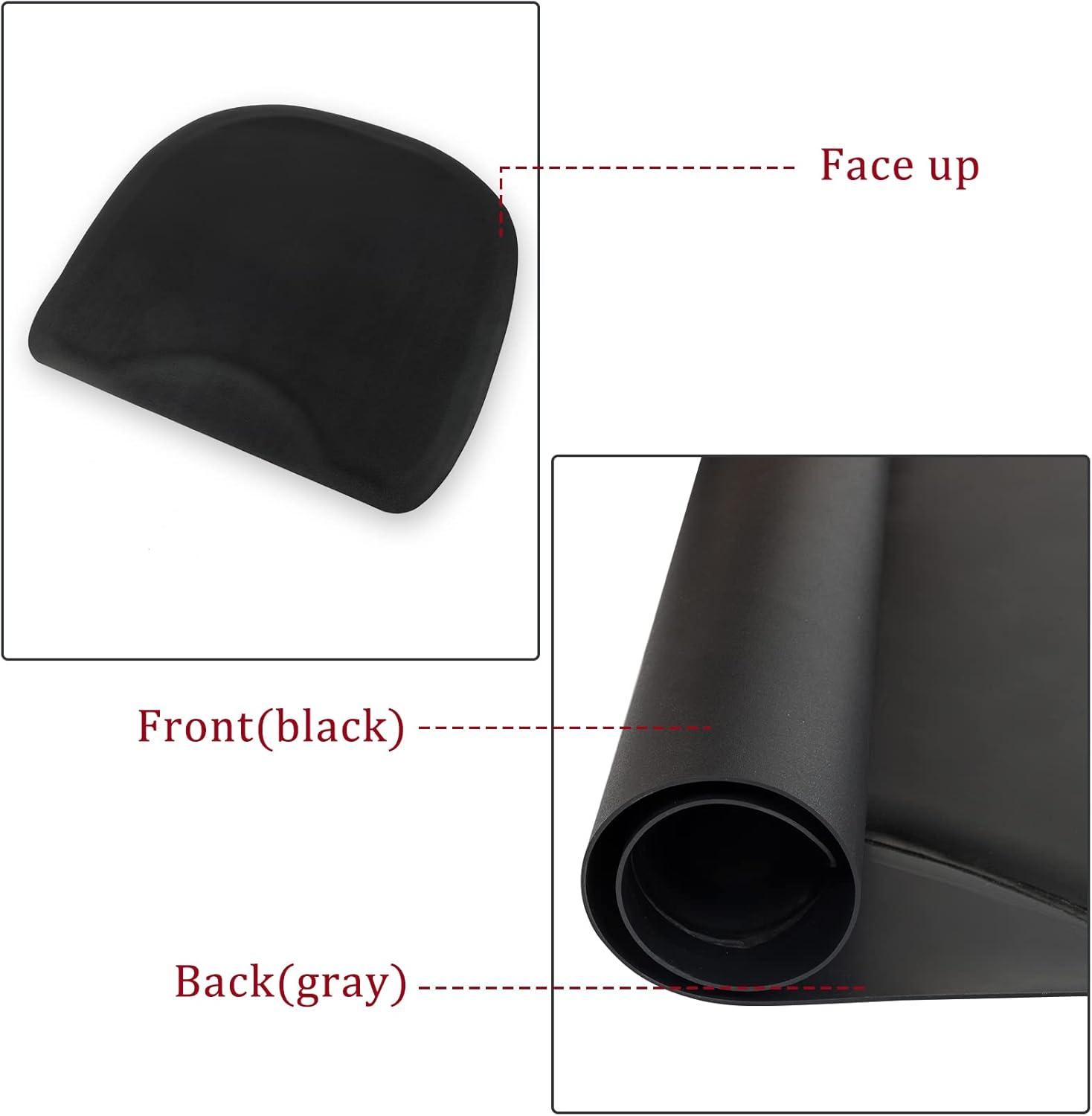 Goujxcy 3′x4.5′x1/2" Thick Anti Fatigue Salon Chair Mat for Hair Stylist, Comfort Beauty Salon Floor Mats Hair Salon Chair Mat for Barbershop Beauty Styling Chair (Semi Circle 1)