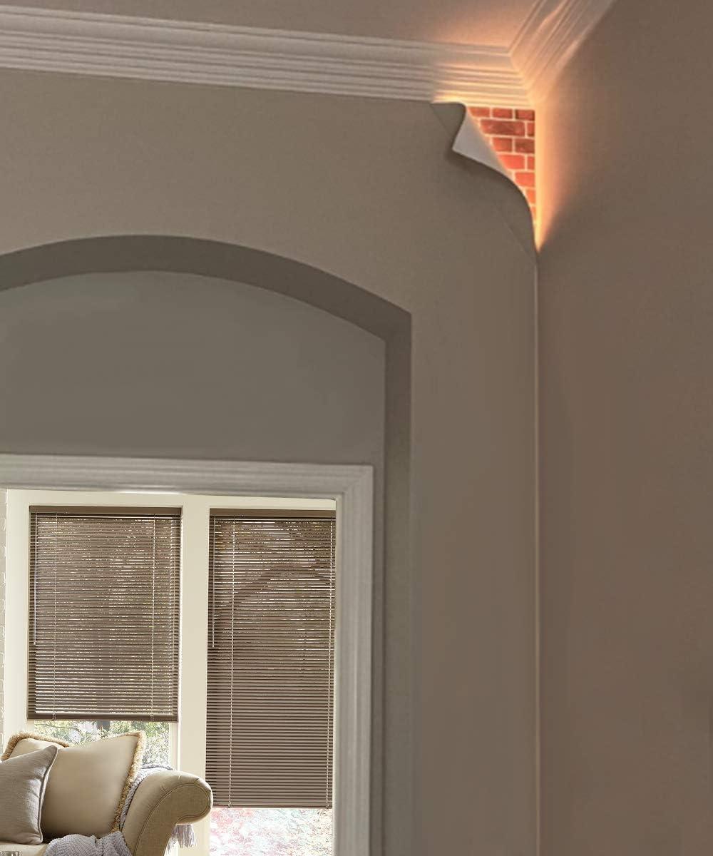 Home Concept "Big Reveal" LED Corner Light, 18" White Curved Metal, 3 Scenes