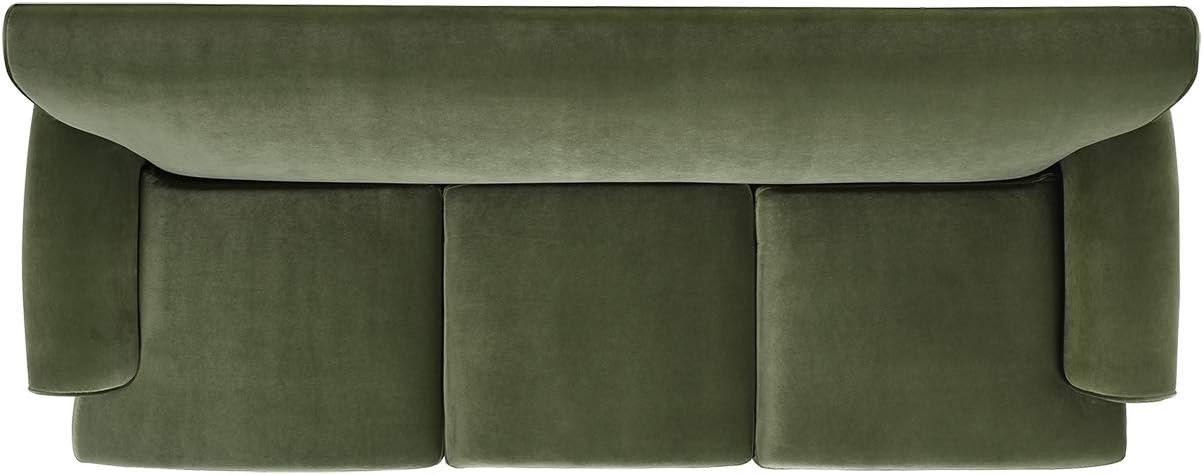 Jennifer Taylor Home Alana 88" Lawson Living Room Three-Cushion Tightback Sofa Couch with Metal Casters, Olive Green