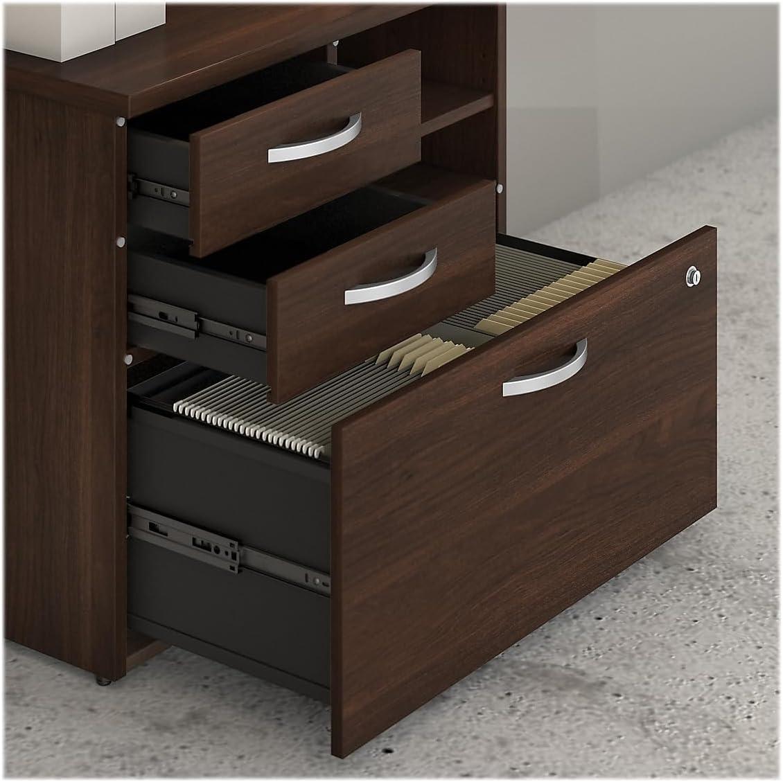 Studio C Office Storage Cabinet with Drawers in Black Walnut - Engineered Wood