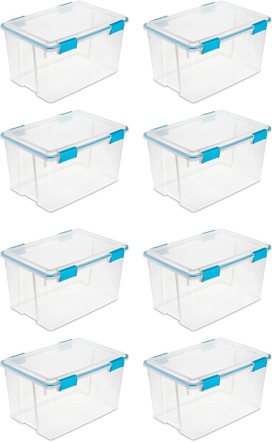 Sterilite Clear Plastic Storage Bin w/ Gasket Latch Lid