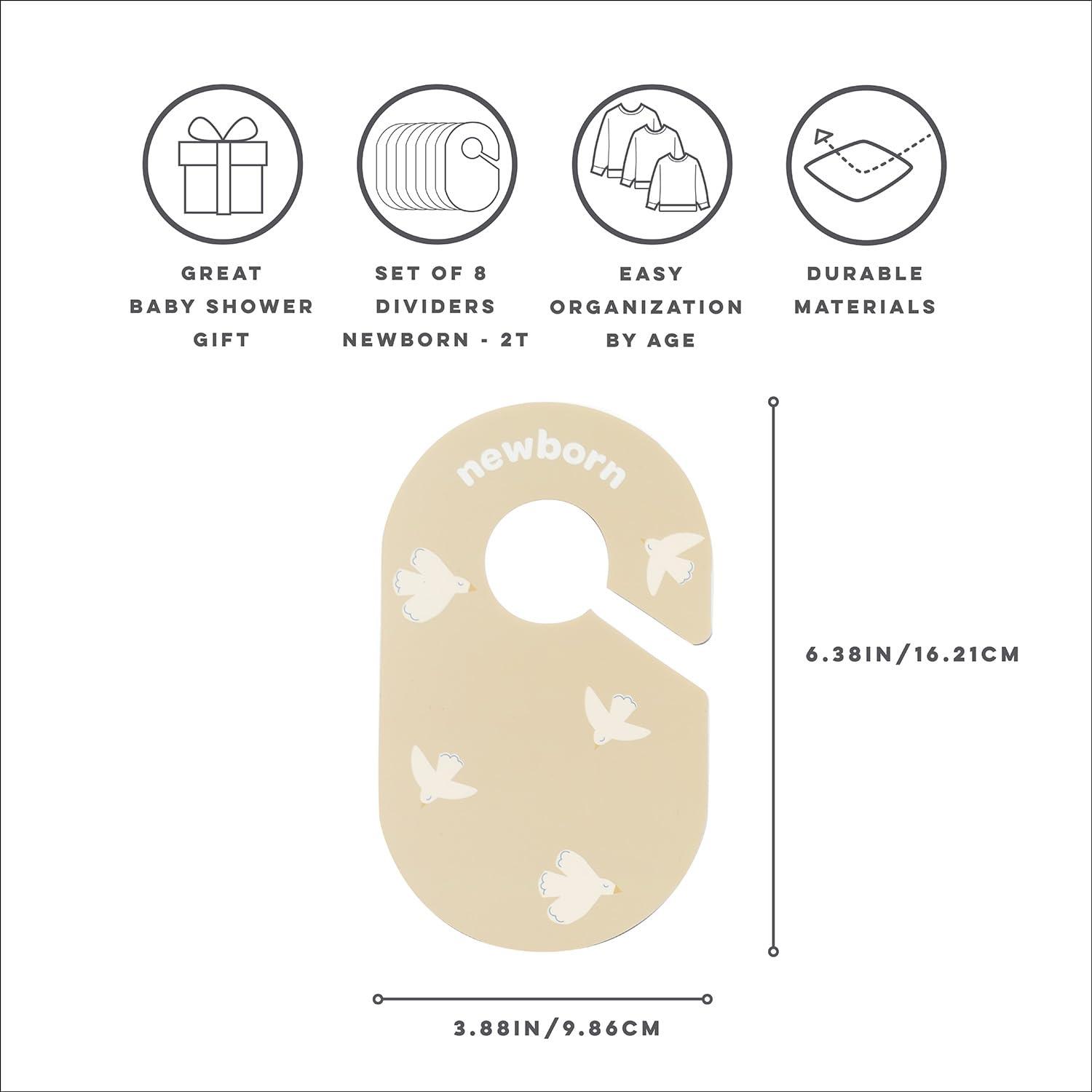 3 Sprouts Baby Closet Dividers (Newborn to 24 Months) – Set of 8 - Bird