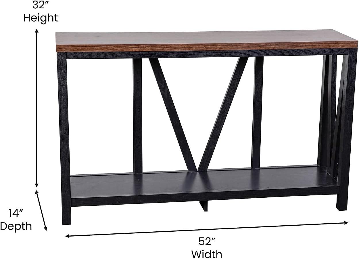 Flash Furniture Charlotte Modern 2-Tier Farmhouse Entryway Living Room Console Accent Table