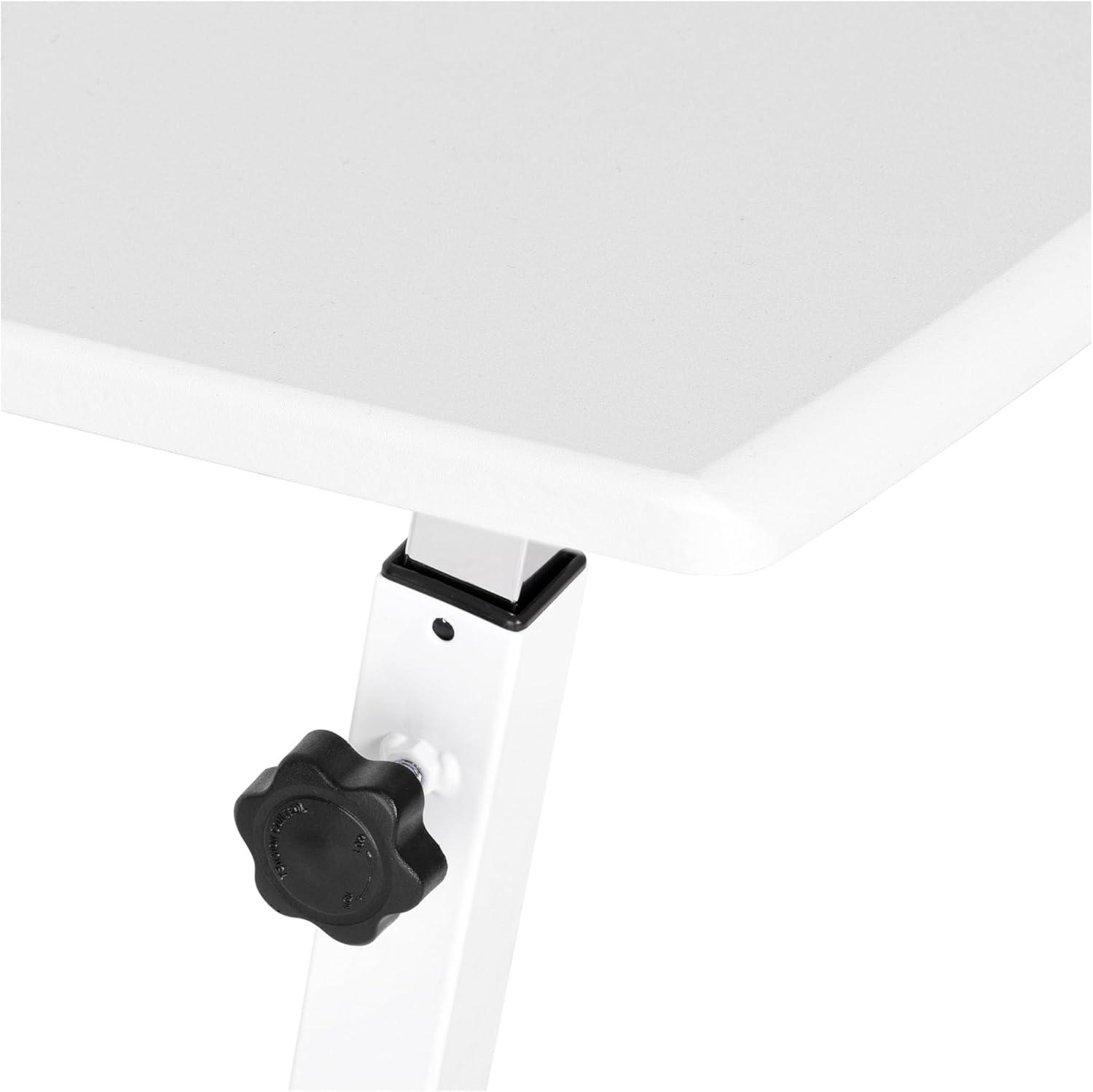 Seville Classics 23.75" Height Adjustable Mobile Laptop Desk, White