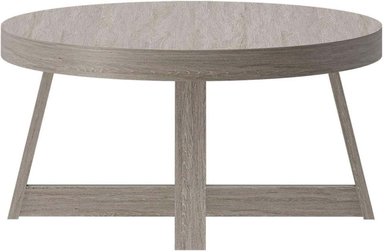 Plank+Beam Classic Round Coffee Table, 36" Farmhouse Coffee Table