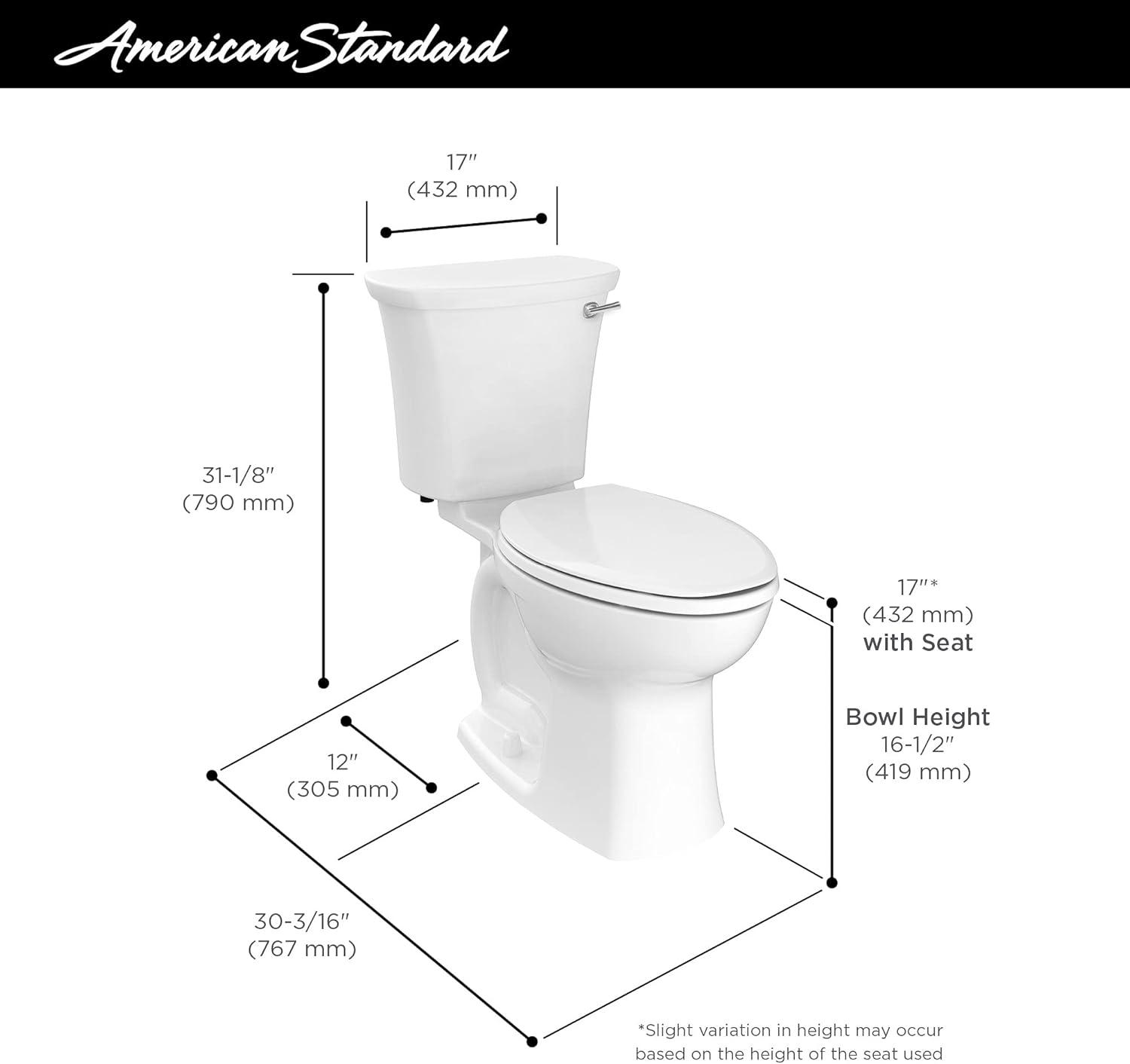 American Standard 204BB104.020 American Standard Edgemere 1.28 Gallons GPF Elongated Comfort Height Floor Mounted Kit (Seat Not Included)