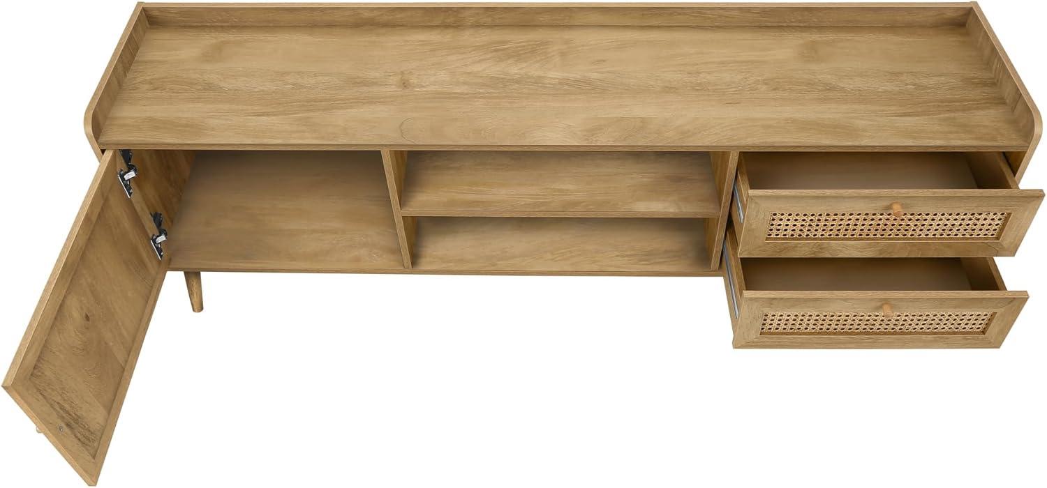 Monarch Specialties Tv Stand 72 Inch Console Media Entertainment Center Storage Cabinet Living Room Bedroom Walnut Laminate Wood Legs Transitional