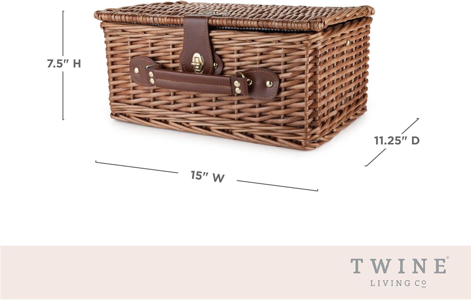 Seaside Newport Wicker Picnic Basket Set