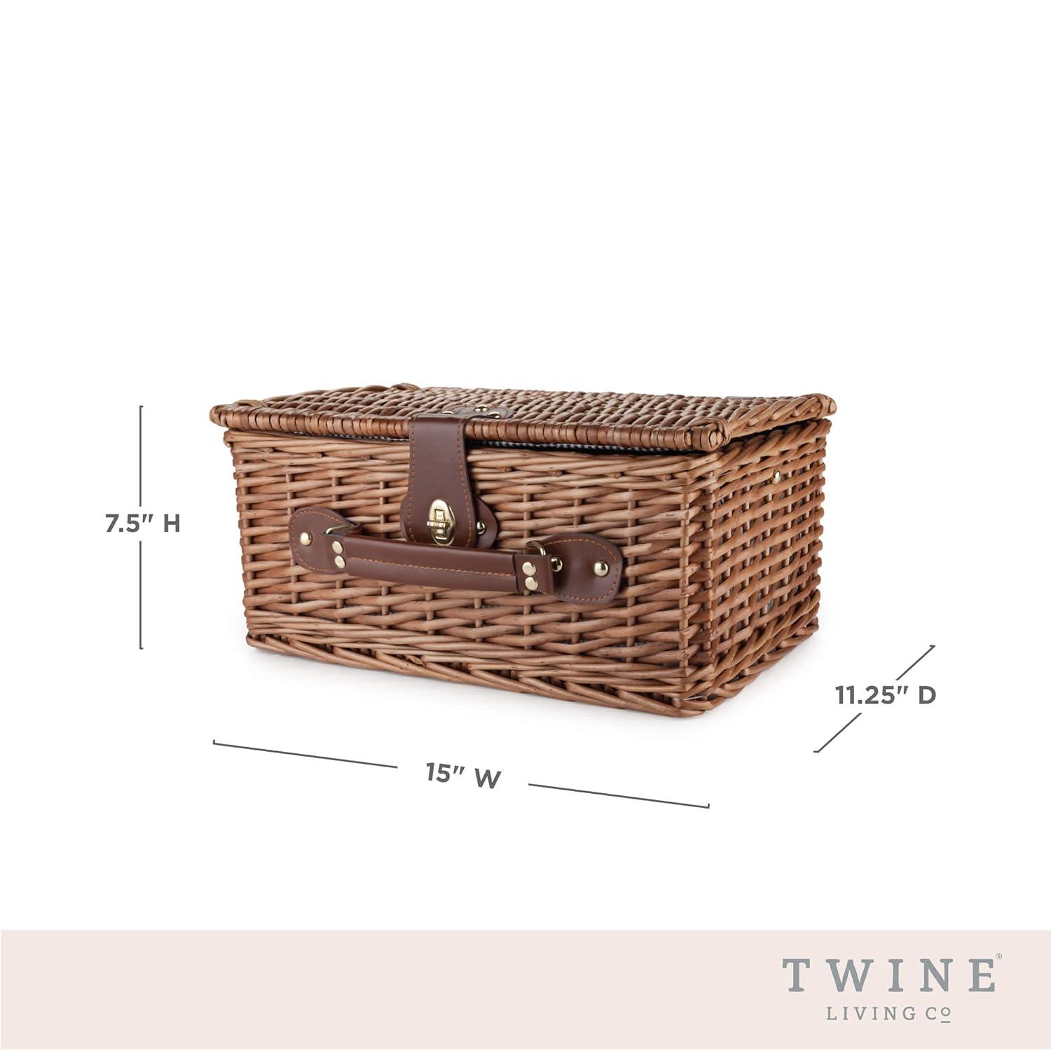 Seaside Newport Wicker Picnic Basket Set