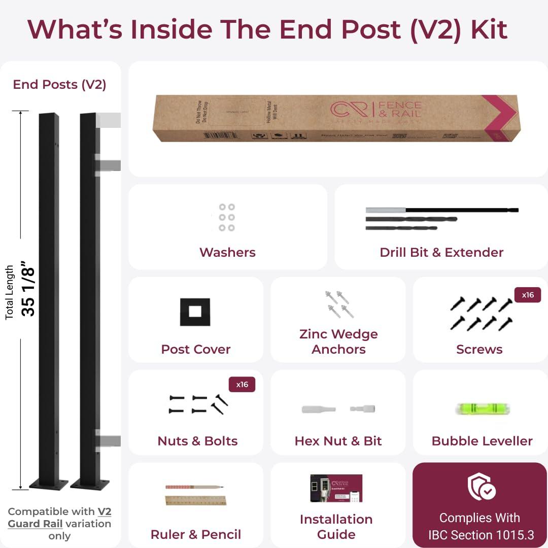 CR Home Metal Railing For Deck, Metal Guard Rail Kit With Balusters For Deck Railing 32 Inch, Wrought Iron Deck Railing Kit And Porch Railing Ideal For Residential And Commercial Use, 6ft Wide