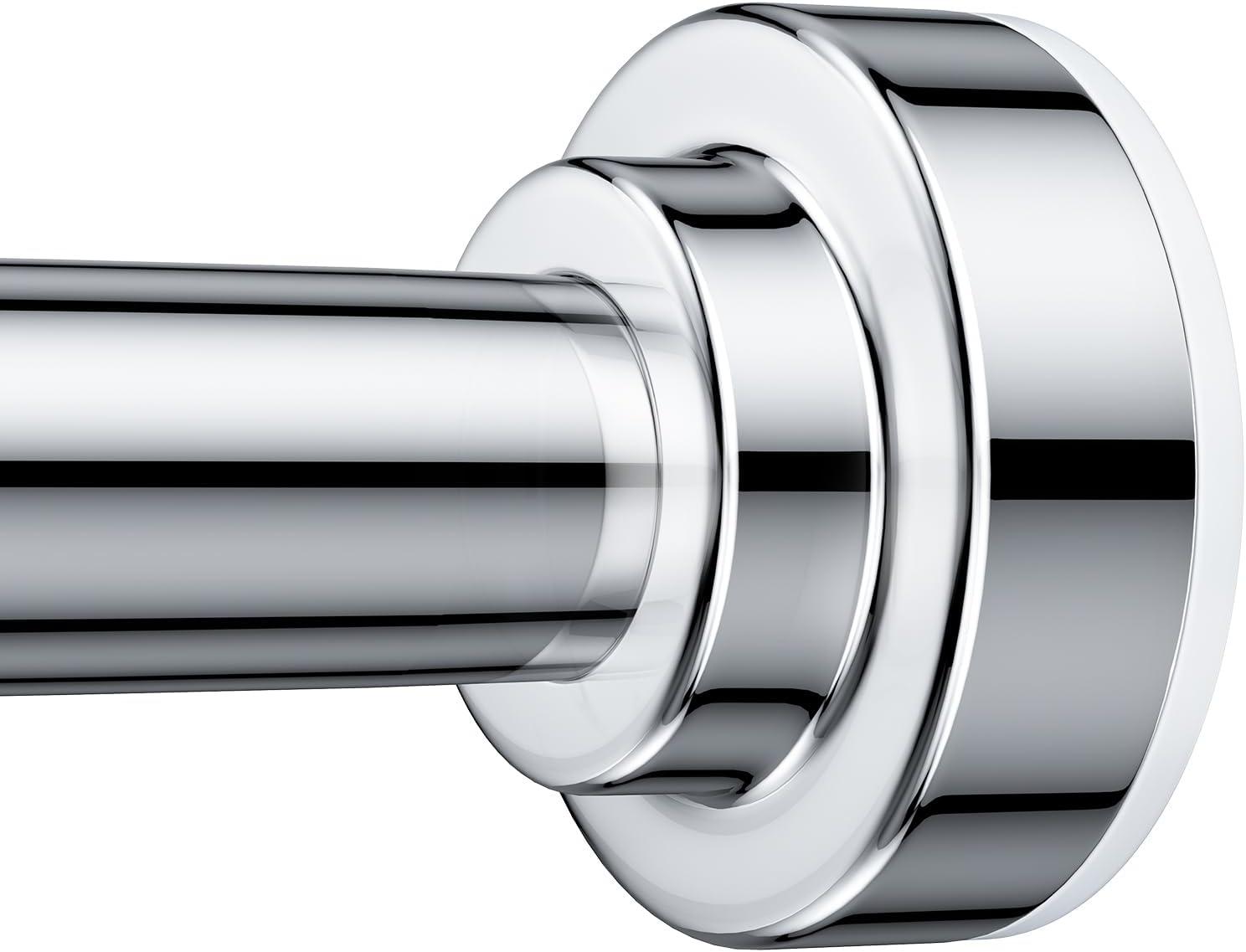 OUMIKEJI Shower Curtain Rod, 27-76 Inch Adjustable Tension Spring, Shower Curtain Rod Tension, Premium Stainless Steel, Anti-Slip, No Drilling, No Rust, For Bathroom, Silver