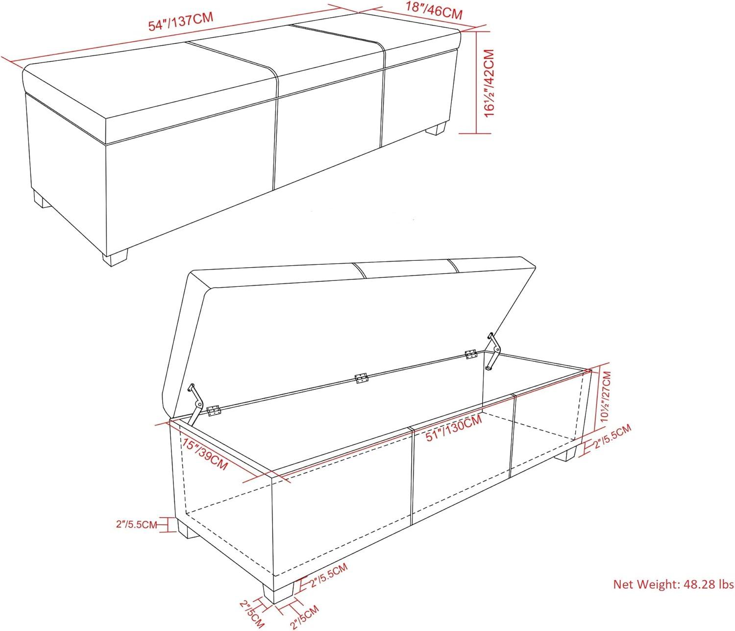 Avalon Faux Leather Upholstered Storage Bench