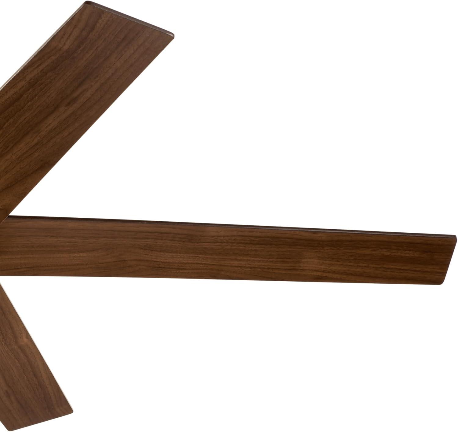 Brushed Stainless Steel 56" Ceiling Fan with Walnut Blades and LED Light