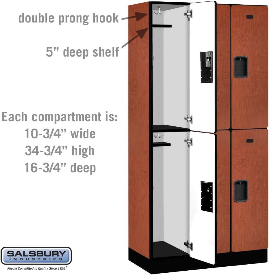 Cherry Double Tier Lockable Wood Locker Unit