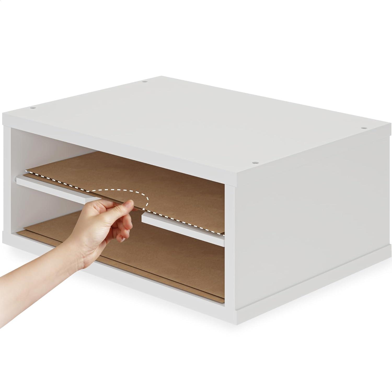 Ballucci Logan Stackable 2-Tier Paper Organizer and Monitor Stand