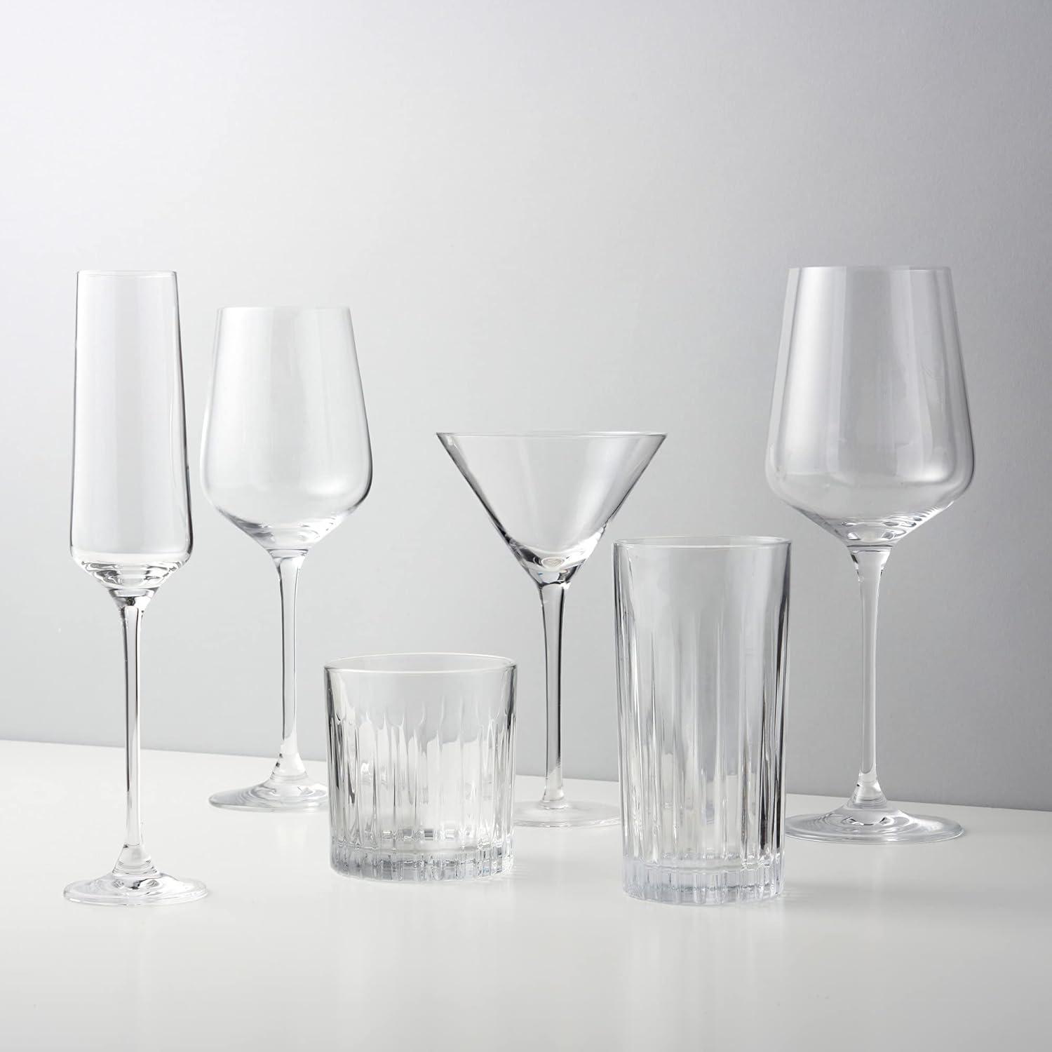 Viski European Lead-Free Crystal Champagne Flutes Set of 4