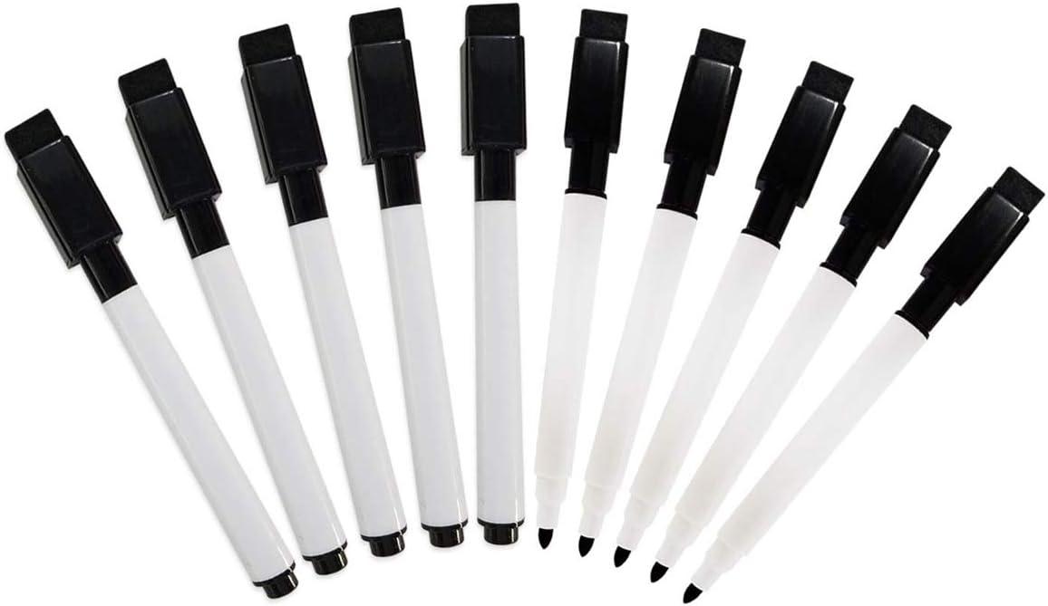 Dry Erase Markers - Magnetic Whiteboard Markers with Cap Mounted Eraser - Markers For Dry Erase Board - Fine Tip Marker For Whiteboard Low Odor (50)