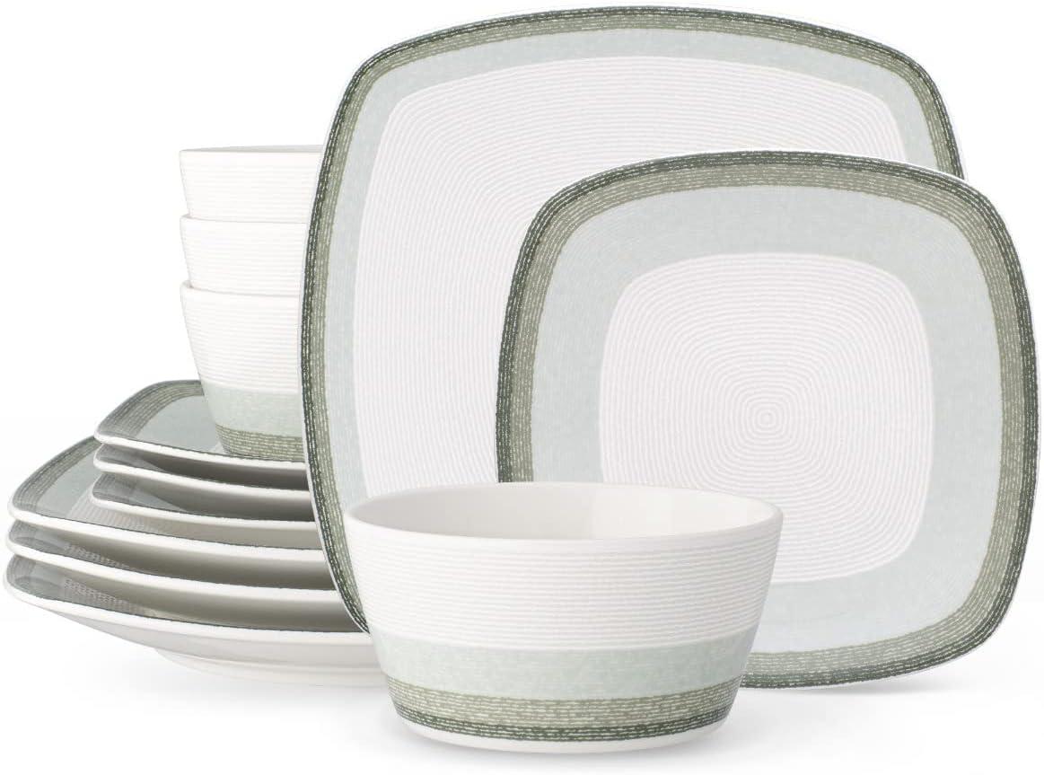 Noritake Colorscapes Layers Square 12-Piece Dinnerware Set, Service for 4