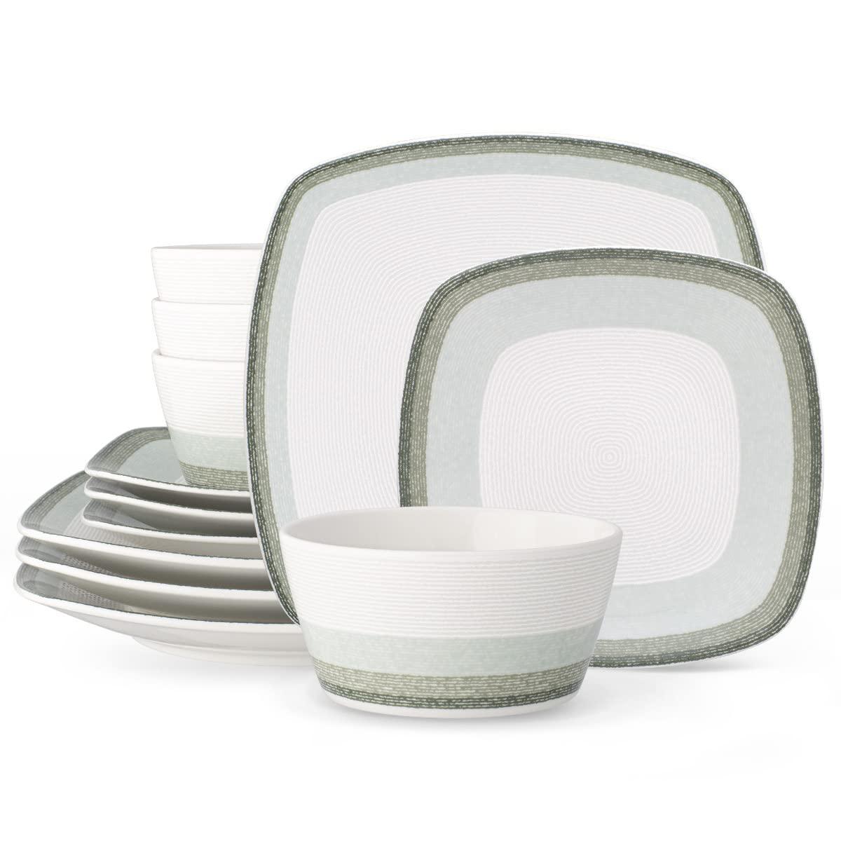 Noritake Colorscapes Layers Square 12-Piece Dinnerware Set, Service for 4