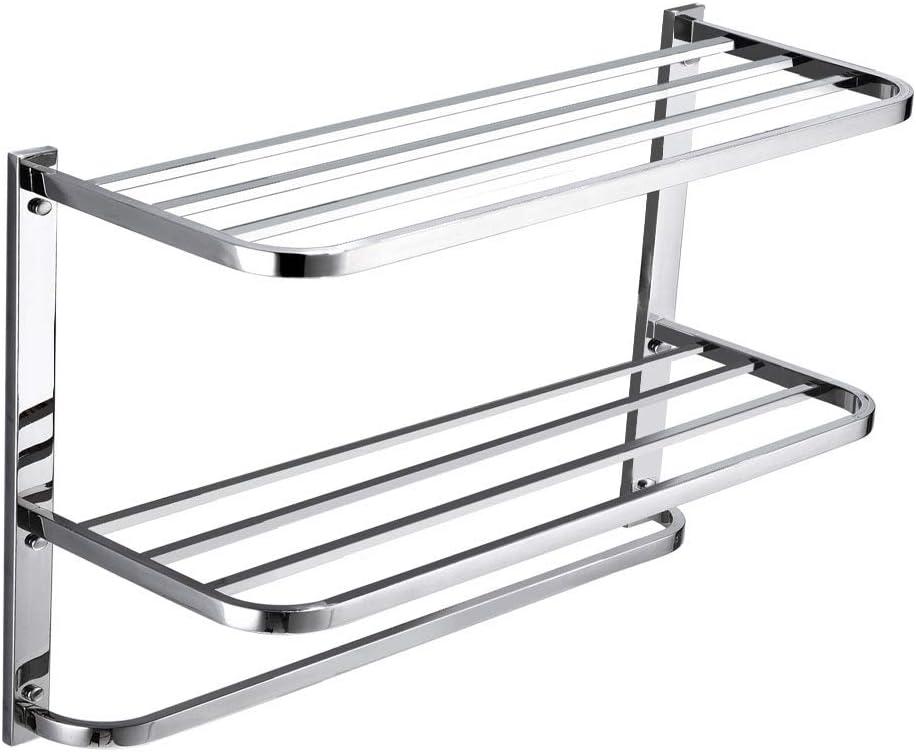 Chrome 29-1/4 Inch 3-Tier Bathroom Shelf with Towel Bars